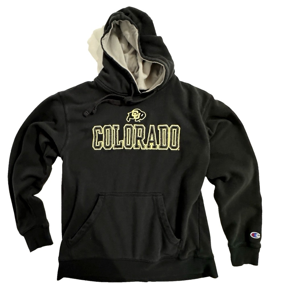 University of Colorado CU Hoodie Buffaloes Black Gold Champion Unisex